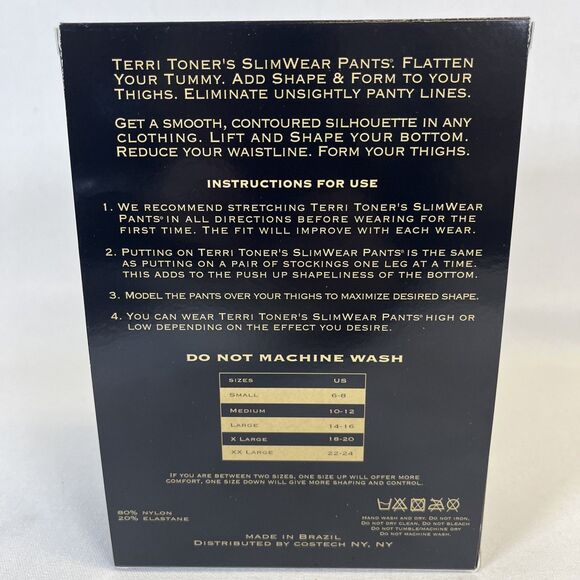 Terri Toner’s SlimWear Hi-Rise Pants Shapewear Black Large Compression Slimming - Picture 2 of 6